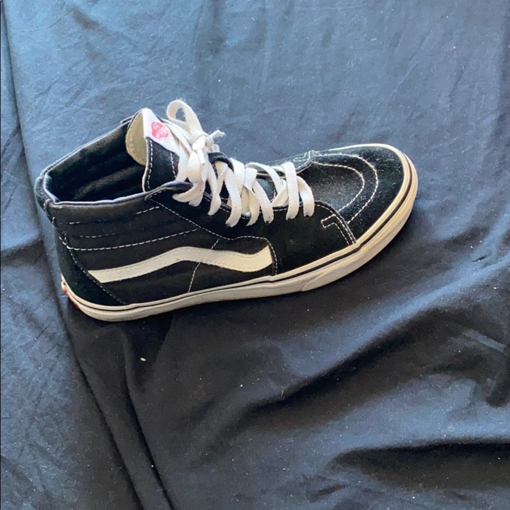 black & white high top vans
